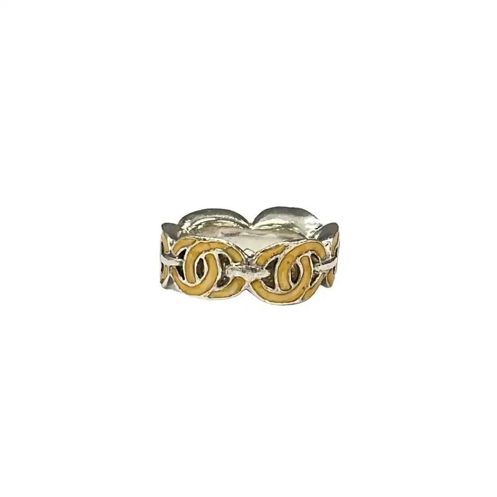 Chanel Ring Beige Silver